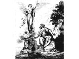 Manoah`s sacrifice (Engraving based on a picture by W Hamilton)